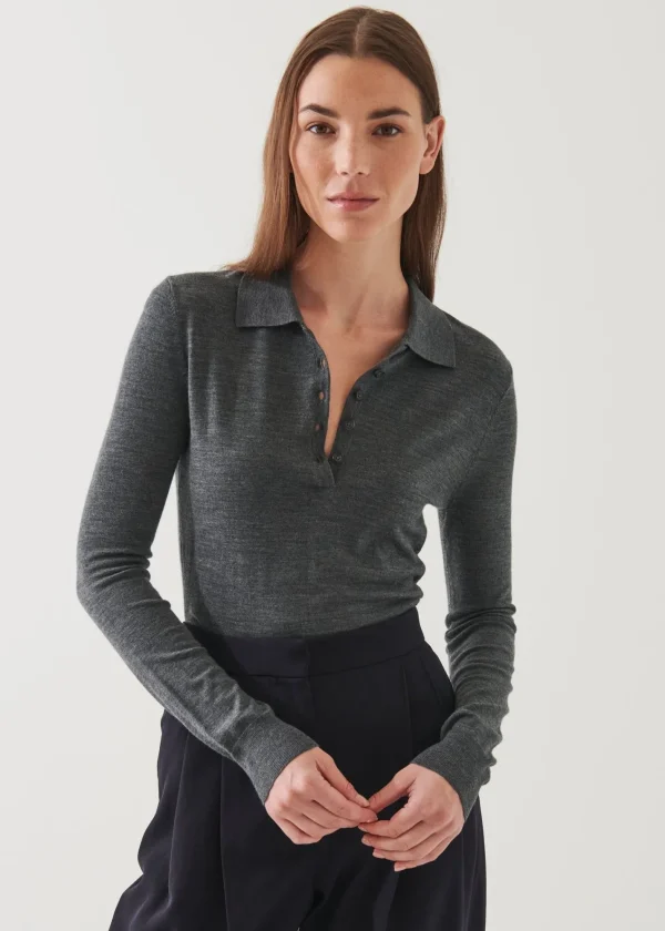 PATRICK ASSARAF Superfine Merino Polo | Women Polos