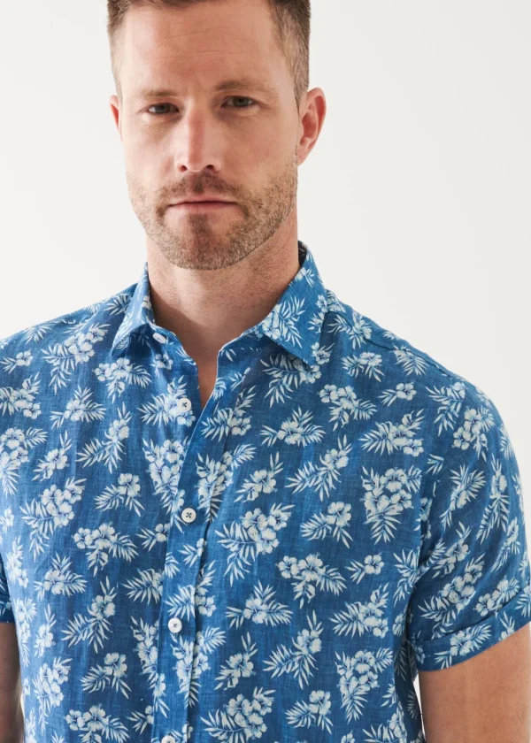 PATRICK ASSARAF Tropical Print Linen Shirt | Men Shirts