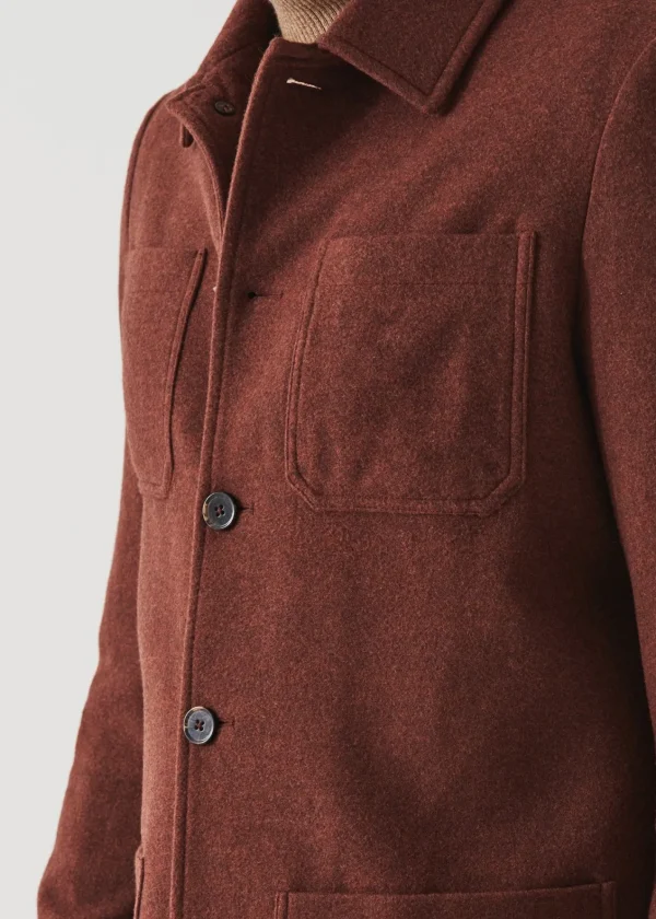 PATRICK ASSARAF Wool Patch Pocket Shirt Jacket | Men Shirt Jackets