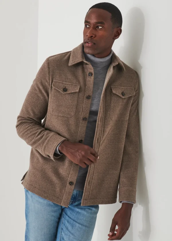 PATRICK ASSARAF Wool Shirt Jacket | Men Outerwear