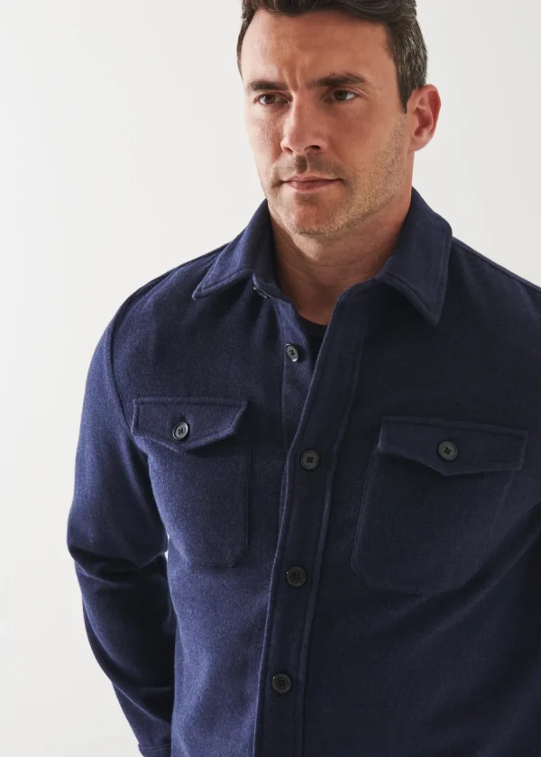 PATRICK ASSARAF Wool Shirt Jacket | Men Shirt Jackets